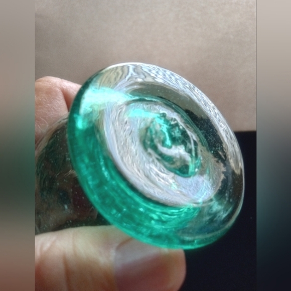 Vintage Studio Art Glass Pitcher Miniature Blown Glass 4" Tall 3.75" At Widest - Picture 6 of 9